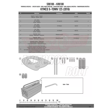 Csomagtartó alap Kymco Xtown 125-300 (2016-2026) GIVI