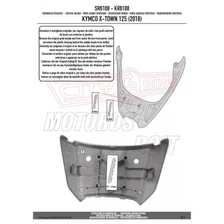 Csomagtartó alap Kymco Xtown 125-300 (2016-2024) GIVI
