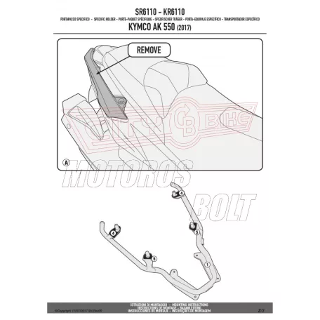 Csomagtartó alap Kymco AK 550 (2017-2022) GIVI