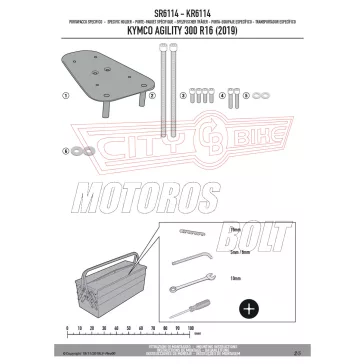Csomagtartó alap Kymco Agility 300-350 R16 (19-26) GIVI