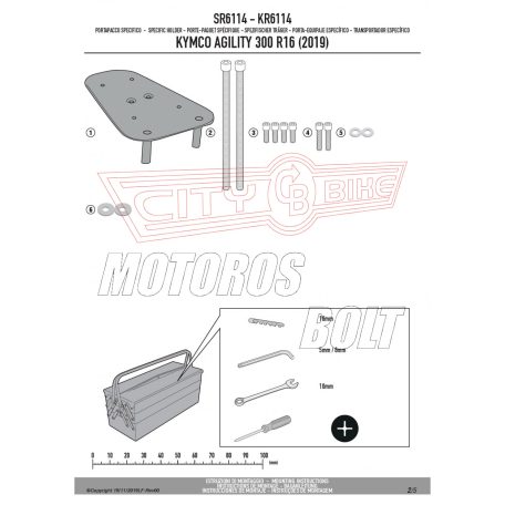 Csomagtartó alap Kymco Agility 300-350 R16 (19-24) GIVI