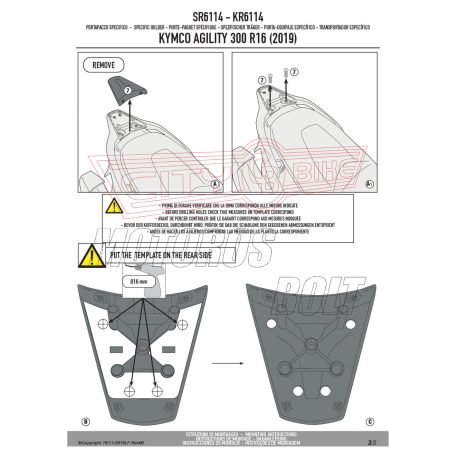 Csomagtartó alap Kymco Agility 300-350 R16 (19-24) GIVI