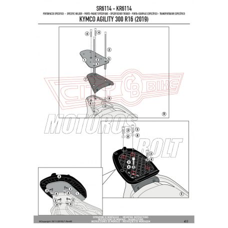 Csomagtartó alap Kymco Agility 300-350 R16 (19-24) GIVI