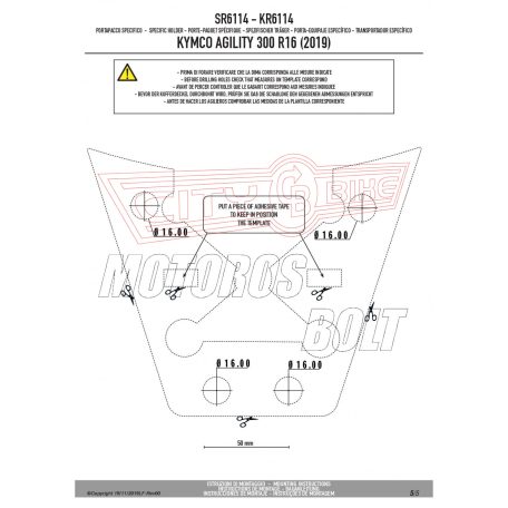 Csomagtartó alap Kymco Agility 300-350 R16 (19-24) GIVI