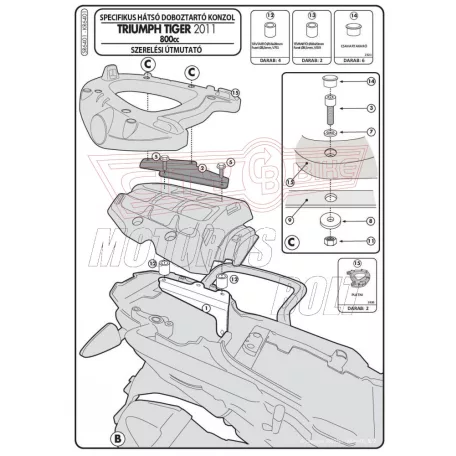 Csomagtartó alap TRIUMPH TIGER 800 / TIGER 800 XC / TIGER XR (11-17) / TRIUMPH Tiger 800 XC / 800 XR (2018) GIVI