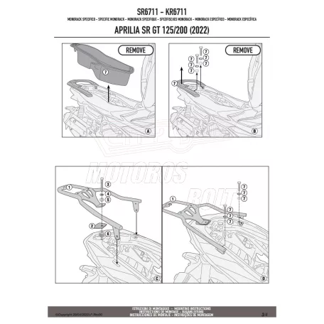 Csomagtartó APRILIA SR GT 125-200 (22-26) GIVI