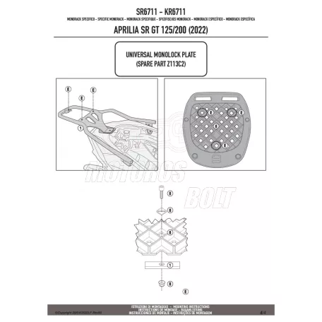 Csomagtartó APRILIA SR GT 125-200 (22-26) GIVI