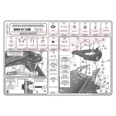   Csomagtartó BMW R 850 R (03-07) / BMW R 1150 R (01-06) GIVI MonoKEY dobozhoz