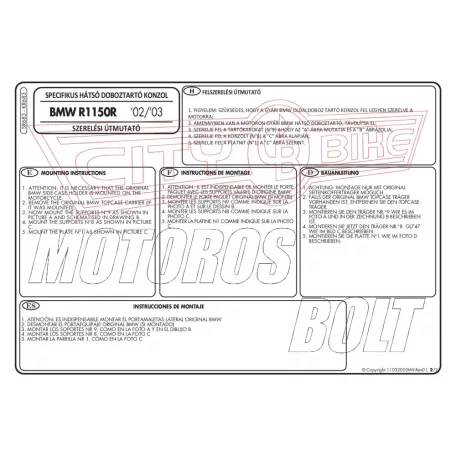 Csomagtartó BMW R 850 R (03-07) / BMW R 1150 R (01-06) GIVI MonoKEY dobozhoz