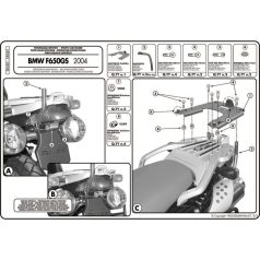   Csomagtartó BMW F 650 GS (04-07) / G 650 GS (11-17) GIVI MonoKEY dobozhoz