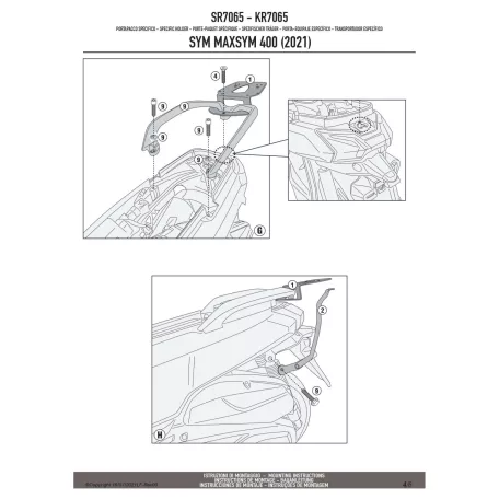 Csomagtartó SYM Maxsym 400 (2021-2025) GIVI