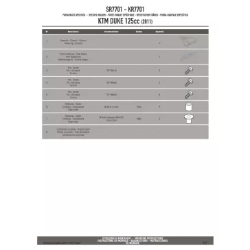 Csomagtartó alap KTM DUKE 125-200-390 (11-16) GIVI