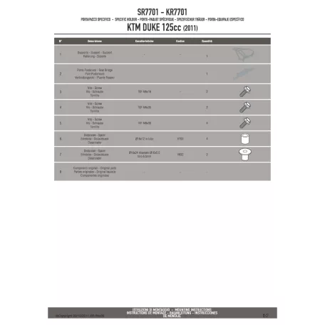 Csomagtartó alap KTM DUKE 125-200-390 (11-16) GIVI