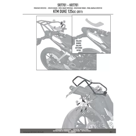 Csomagtartó alap KTM DUKE 125-200-390 (11-16) GIVI