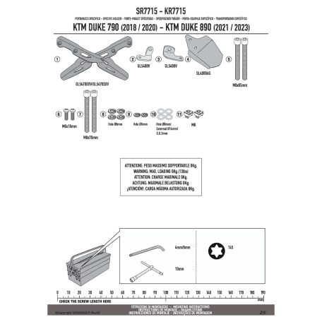 Csomagtartó KTM Duke 790 (2018-2020) / 890 Duke R (2021-2023) GIVI