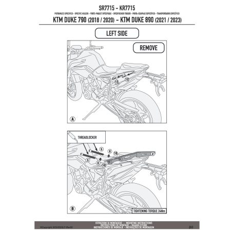 Csomagtartó KTM Duke 790 (2018-2020) / 890 Duke R (2021-2023) GIVI