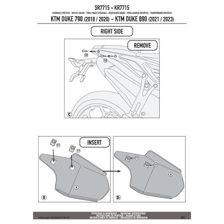 Csomagtartó KTM Duke 790 (2018-2020) / 890 Duke R (2021-2023) GIVI