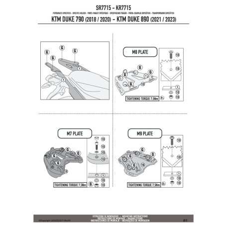 Csomagtartó KTM Duke 790 (2018-2020) / 890 Duke R (2021-2023) GIVI