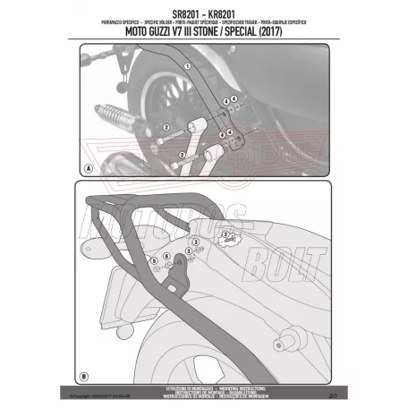 Csomagtartó alap Moto Guzzi V7 III Stone / Special (2017-2020) GIVI