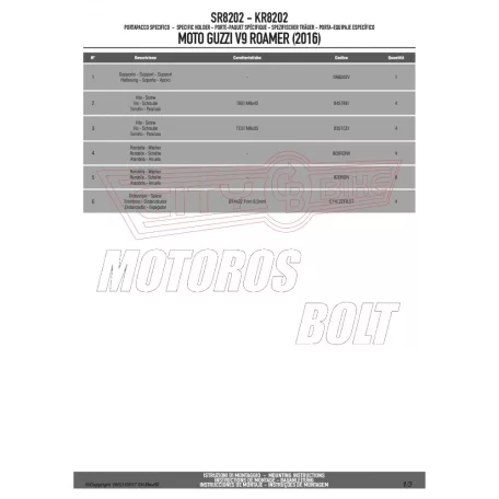 Csomagtartó alap Moto Guzzi V9 Roamer / V9 Bobber (2016-2022) GIVI