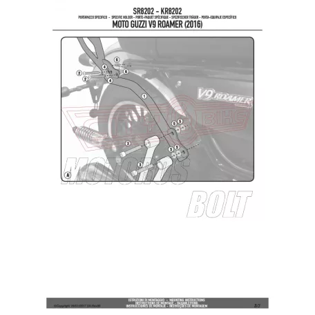 Csomagtartó alap Moto Guzzi V9 Roamer / V9 Bobber (2016-2022) GIVI