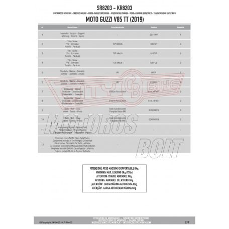 Csomagtartó alap Moto Guzzi V85 TT (2019-2023) GIVI