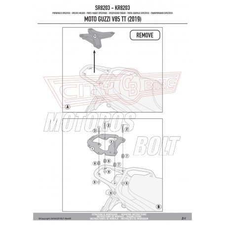 Csomagtartó alap Moto Guzzi V85 TT (2019-2023) GIVI