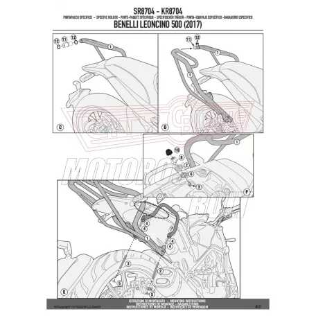 Csomagtartó alap Benelli Leoncino 500 (17-24) GIVI