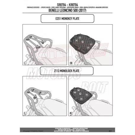Csomagtartó alap Benelli Leoncino 500 (17-24) GIVI