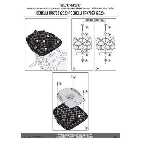 Csomagtartó BENELLI TRK702 / TRK702 X (2023-2025) GIVI