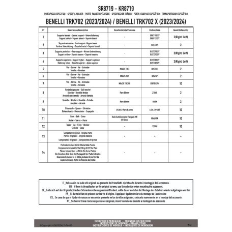 Csomagtartó BENELLI TRK702 / TRK702 X (2023-2025) GIVI