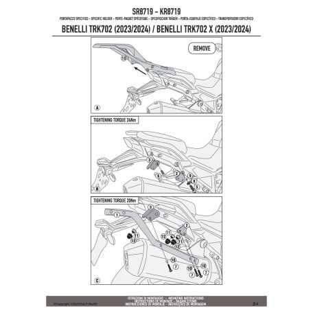 Csomagtartó BENELLI TRK702 / TRK702 X (2023-2025) GIVI