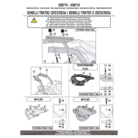 Csomagtartó BENELLI TRK702 / TRK702 X (2023-2025) GIVI