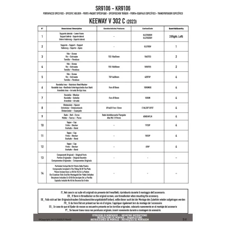 Csomagtartó KEEWAY V 302 C (2023-2025) GIVI