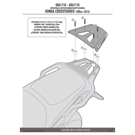 Csomagtartó alap Honda Crosstourer 1200 / Crosstourer 1200 DCT (2012-2018) GIVI alumínium