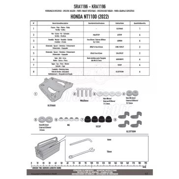 Csomagtartó alap HONDA NT1100 (22-24) GIVI alumínium