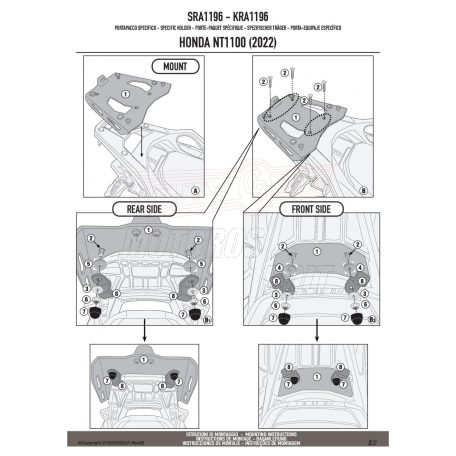 Csomagtartó alap HONDA NT1100 (22-24) GIVI alumínium
