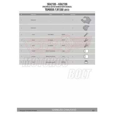 Csomagtartó alap YAMAHA FJR 1300 (06-18) GIVI alumínium