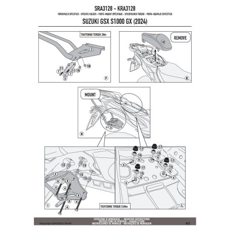 Csomagtartó alap SUZUKI GSX S1000 GX (2024-2025) GIVI
