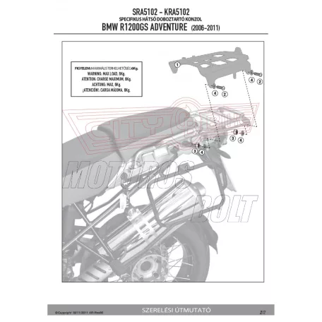 Csomagtartó alap BMW R 1200 GS Adventure (06-13) GIVI alumínium