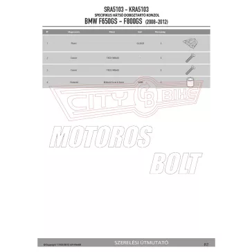  Csomagtartó alap BMW F 650 GS (08-17) / F 700 GS (13-17) / F 800 GS (08-17) / F 800 GS Adventure (13-18) GIVI