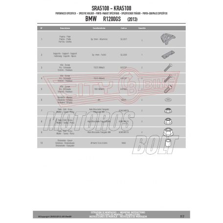 Csomagtartó alap BMW R 1200 GS (13-18) / BMW R 1250 GS (2019-2023) GIVI alumínium