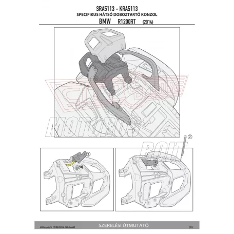 Csomagtartó alap BMW R 1200 RT (14-18) / BMW R 1250 RT (2019) GIVI alumínium