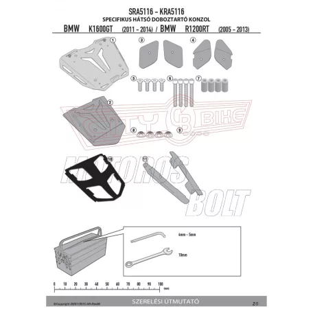 Csomagtartó alap BMW R 1200 RT (05-13) / BMW K 1600 GT (11-23) GIVI alumínium
