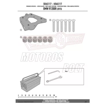   Csomagtartó alap BMW R 1200 R (2015-2018) / BMW R 1200 RS (2015-2018) BMW R 1250 R (2019-2025) BMW R 1250 RS (19 > 22) GIVI alumínium