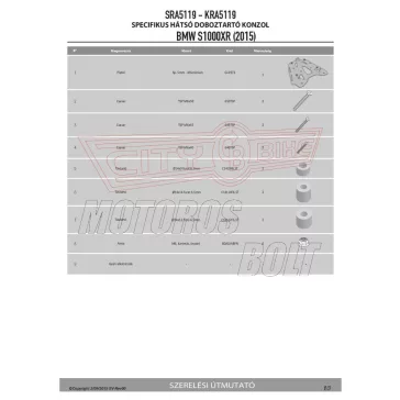 Csomagtartó alap BMW S 1000 XR (2015-2019) GIVI aluminium