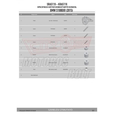 Csomagtartó alap BMW S 1000 XR (2015-2019) GIVI aluminium