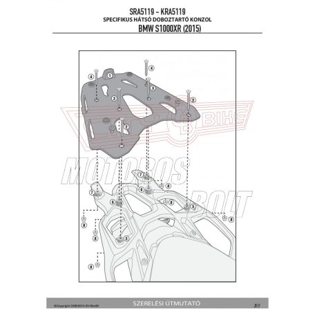 Csomagtartó alap BMW S 1000 XR (2015-2019) GIVI aluminium