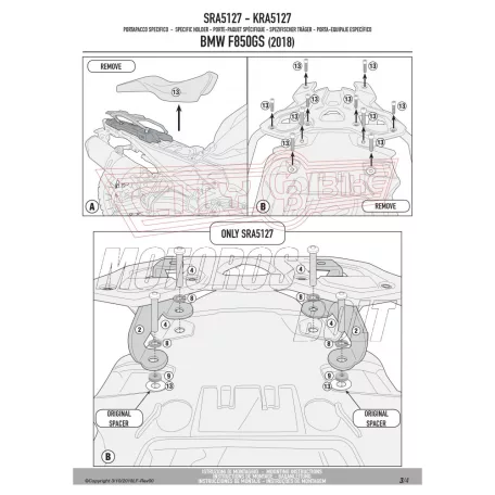 Csomagtartó alap BMW F 750 GS (2018-2023) / BMW F 850 GS (2018-2023) GIVI