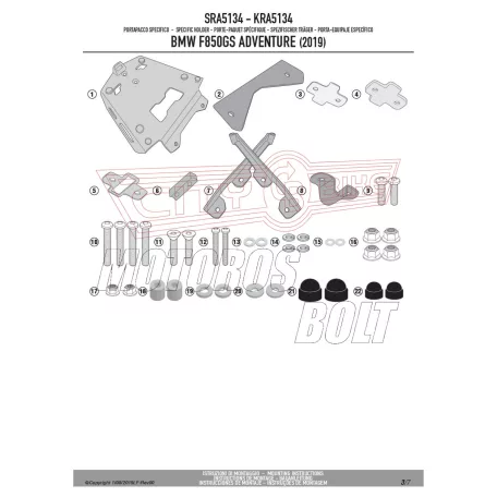 Csomagtartó alap BMW F 850 GS Adventure (2019-2023) GIVI
